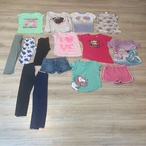 Girls Size 7/8 Clothing Bundle of 15 Shirts Leggings Shorts